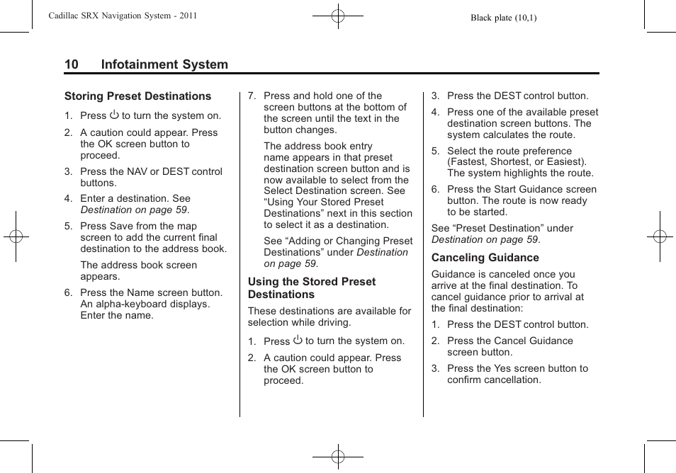 10 infotainment system | GM GPS Receiver User Manual | Page 10 / 122