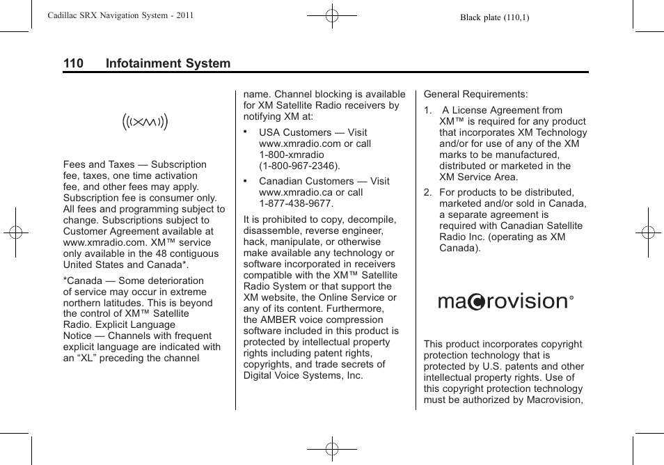 110 infotainment system | GM GPS Receiver User Manual | Page 110 / 122