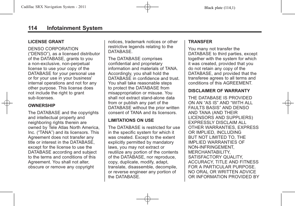 114 infotainment system | GM GPS Receiver User Manual | Page 114 / 122