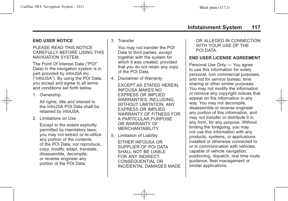 Infotainment system 117 | GM GPS Receiver User Manual | Page 117 / 122