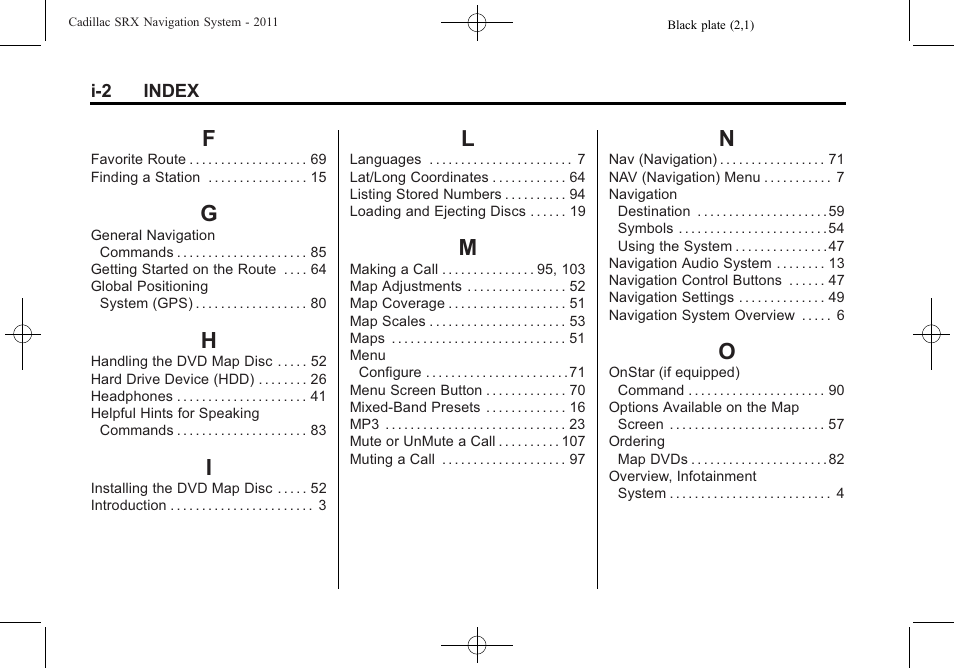 Index_f, Index_g, Index_h | Index_i, Index_l, Index_m, Index_n, Index_o | GM GPS Receiver User Manual | Page 120 / 122