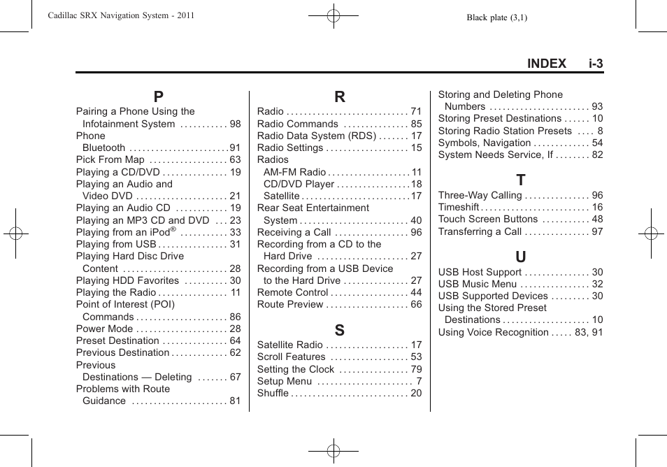 Index_p, Index_r, Index_s | Index_t, Index_u | GM GPS Receiver User Manual | Page 121 / 122