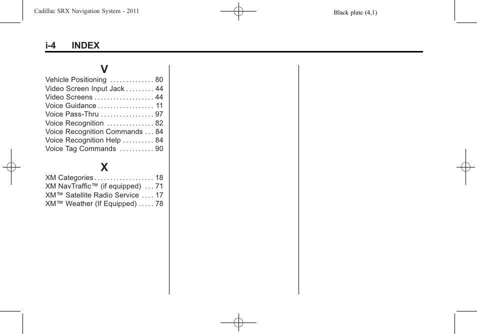 Index_v, Index_x | GM GPS Receiver User Manual | Page 122 / 122