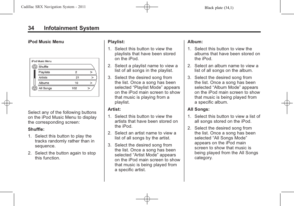 34 infotainment system | GM GPS Receiver User Manual | Page 34 / 122