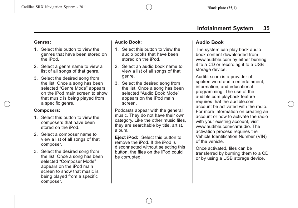 Infotainment system 35 | GM GPS Receiver User Manual | Page 35 / 122