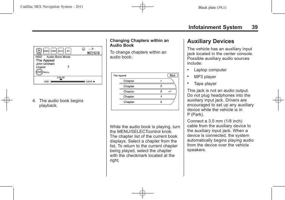Auxiliary devices, Infotainment system 39 | GM GPS Receiver User Manual | Page 39 / 122