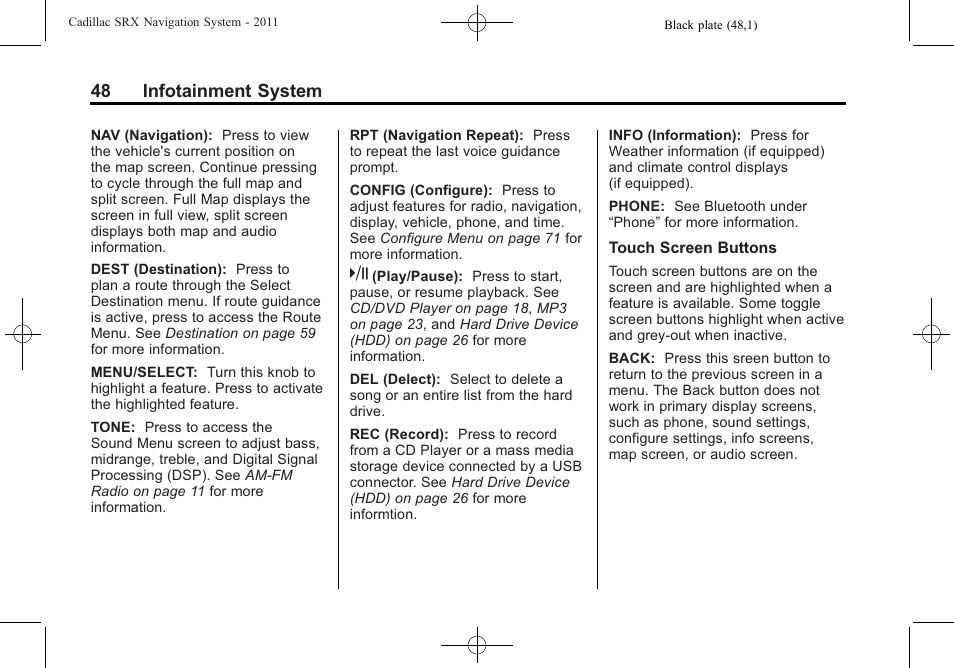 48 infotainment system | GM GPS Receiver User Manual | Page 48 / 122