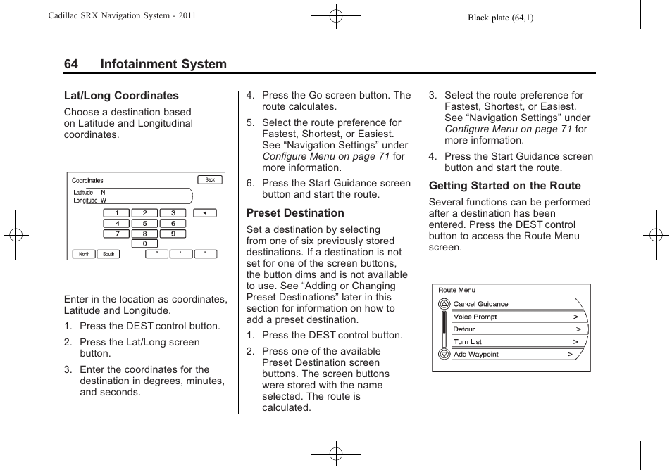 64 infotainment system | GM GPS Receiver User Manual | Page 64 / 122