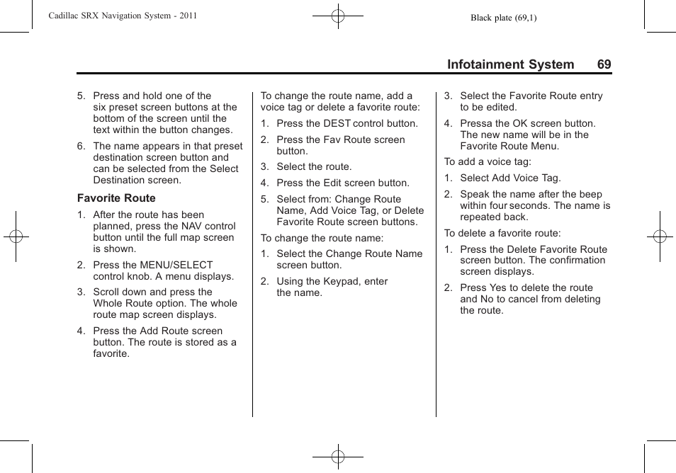 Infotainment system 69 | GM GPS Receiver User Manual | Page 69 / 122