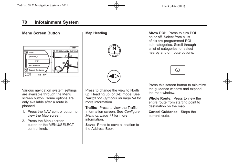 70 infotainment system | GM GPS Receiver User Manual | Page 70 / 122