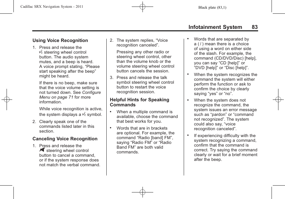 Infotainment system 83 | GM GPS Receiver User Manual | Page 83 / 122