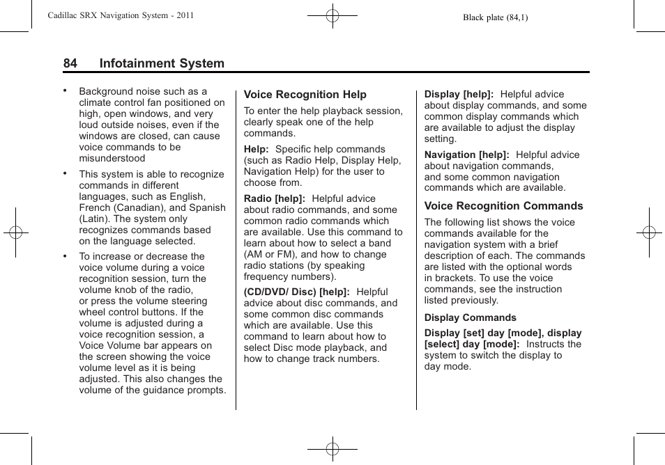 84 infotainment system | GM GPS Receiver User Manual | Page 84 / 122