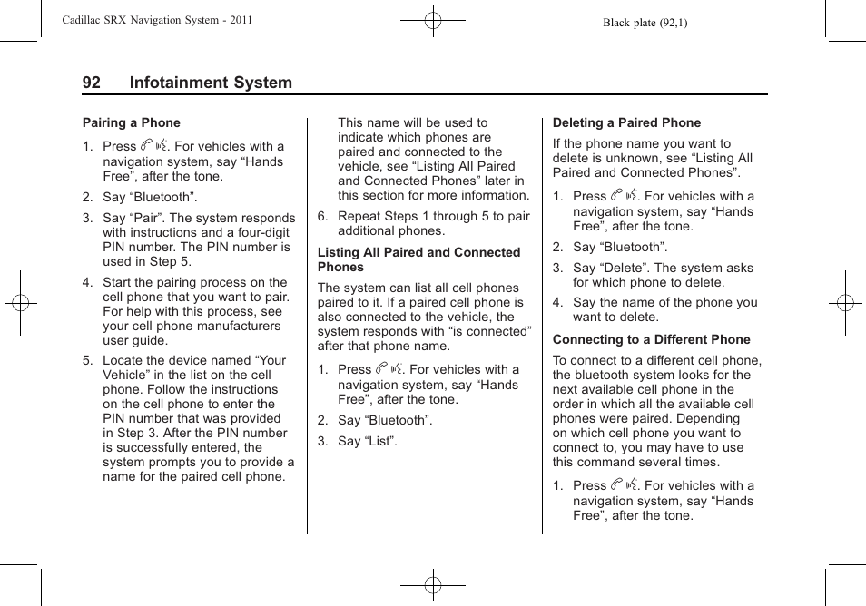 92 infotainment system | GM GPS Receiver User Manual | Page 92 / 122