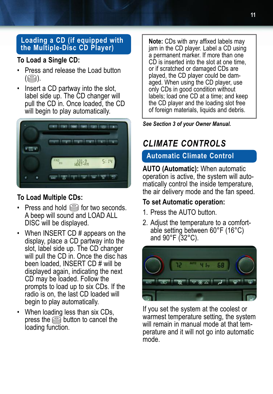 Climate controls | GM 2006 Corvette User Manual | Page 11 / 20