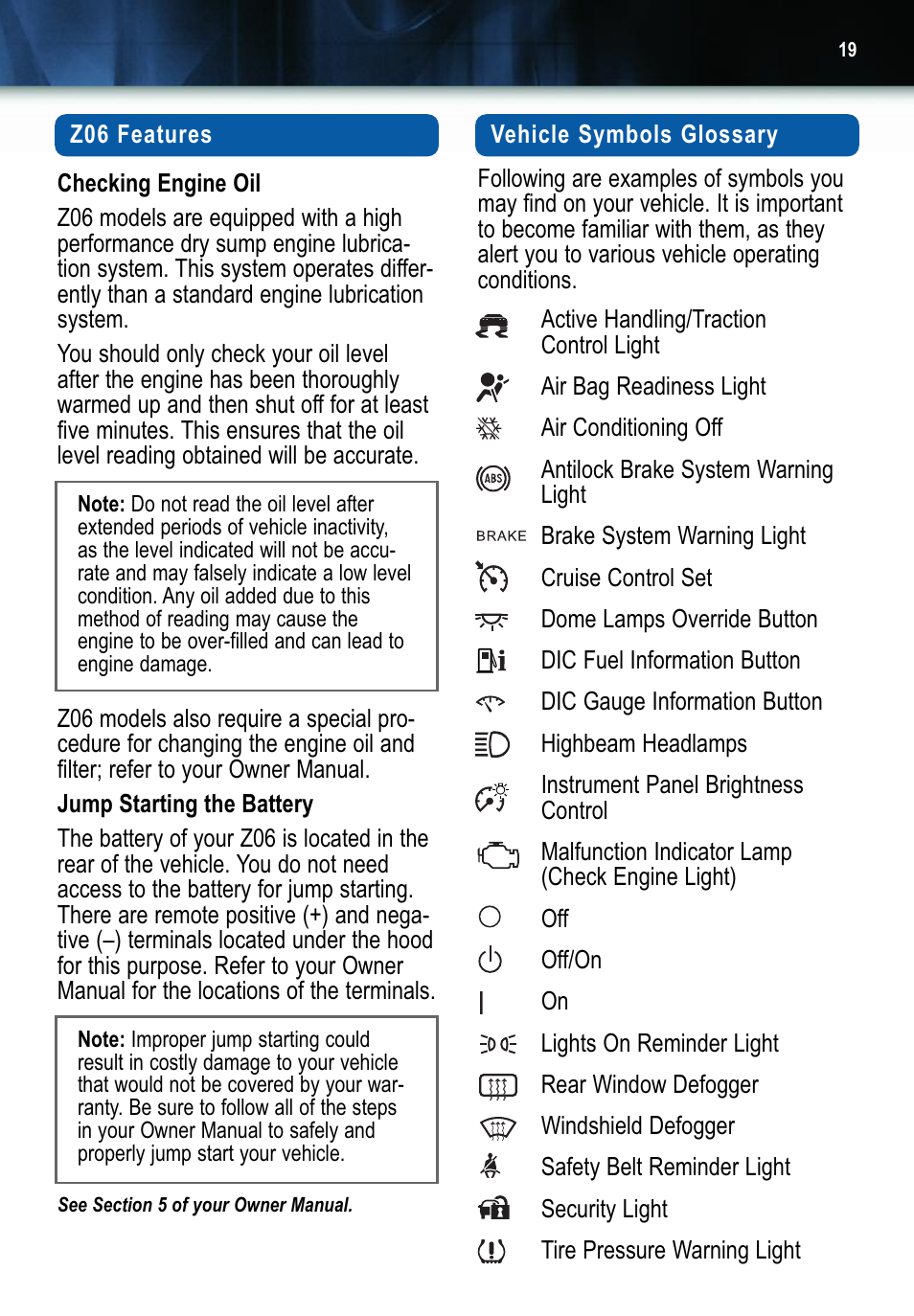 GM 2006 Corvette User Manual | Page 19 / 20