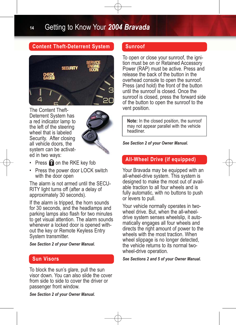 Getting to know your 2004 bravada | GM Bravada 2004 User Manual | Page 14 / 16