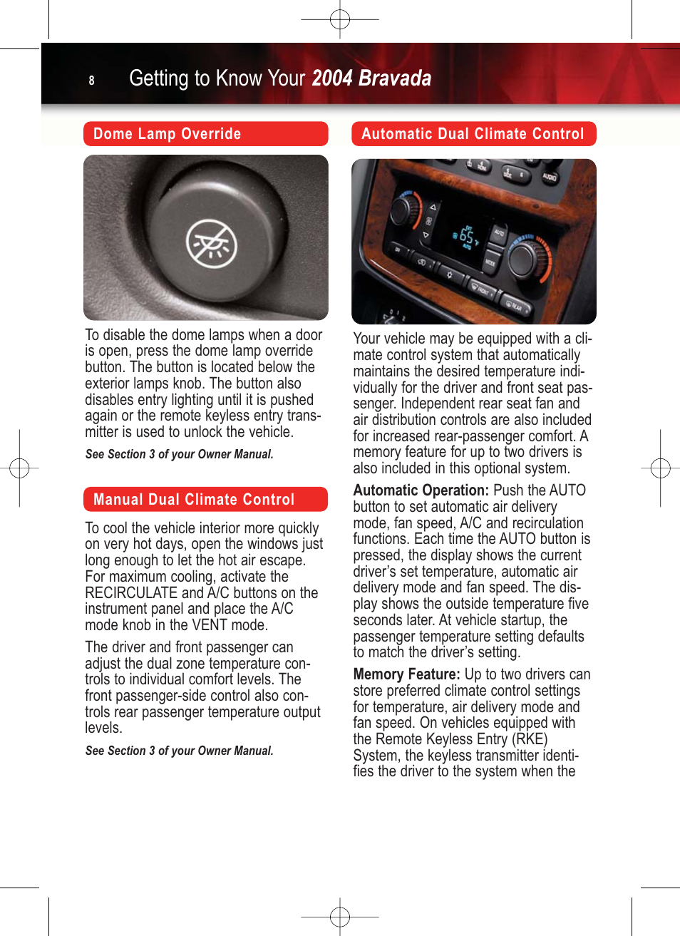 Getting to know your 2004 bravada | GM Bravada 2004 User Manual | Page 8 / 16