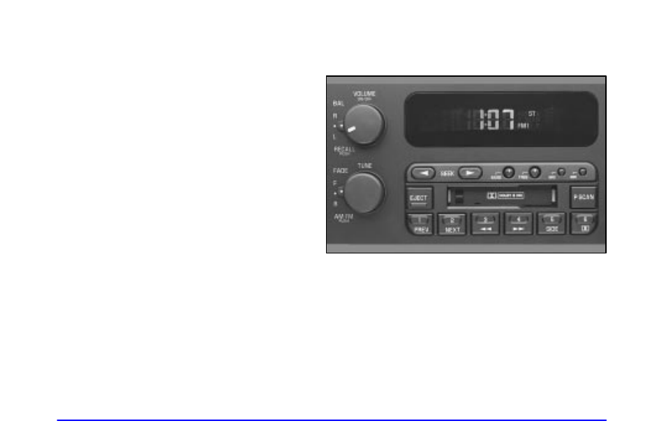 Setting the tone (bass/treble), Adjusting the speakers (balance/fade), Playing the radio | Buick 2002 Century User Manual | Page 156 / 357