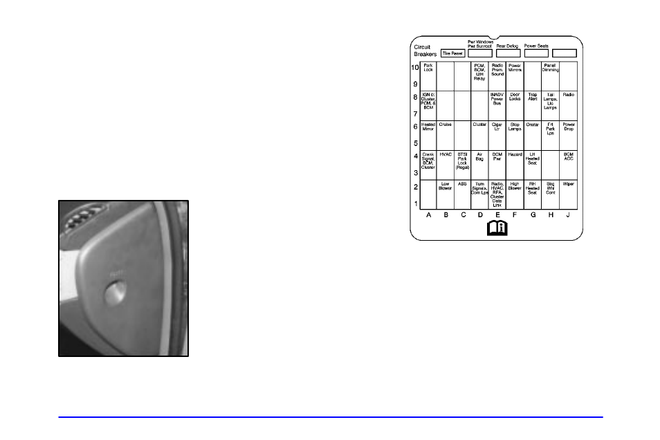 Fuses and circuit breakers, Instrument panel fuse block | Buick 2002 Century User Manual | Page 311 / 357
