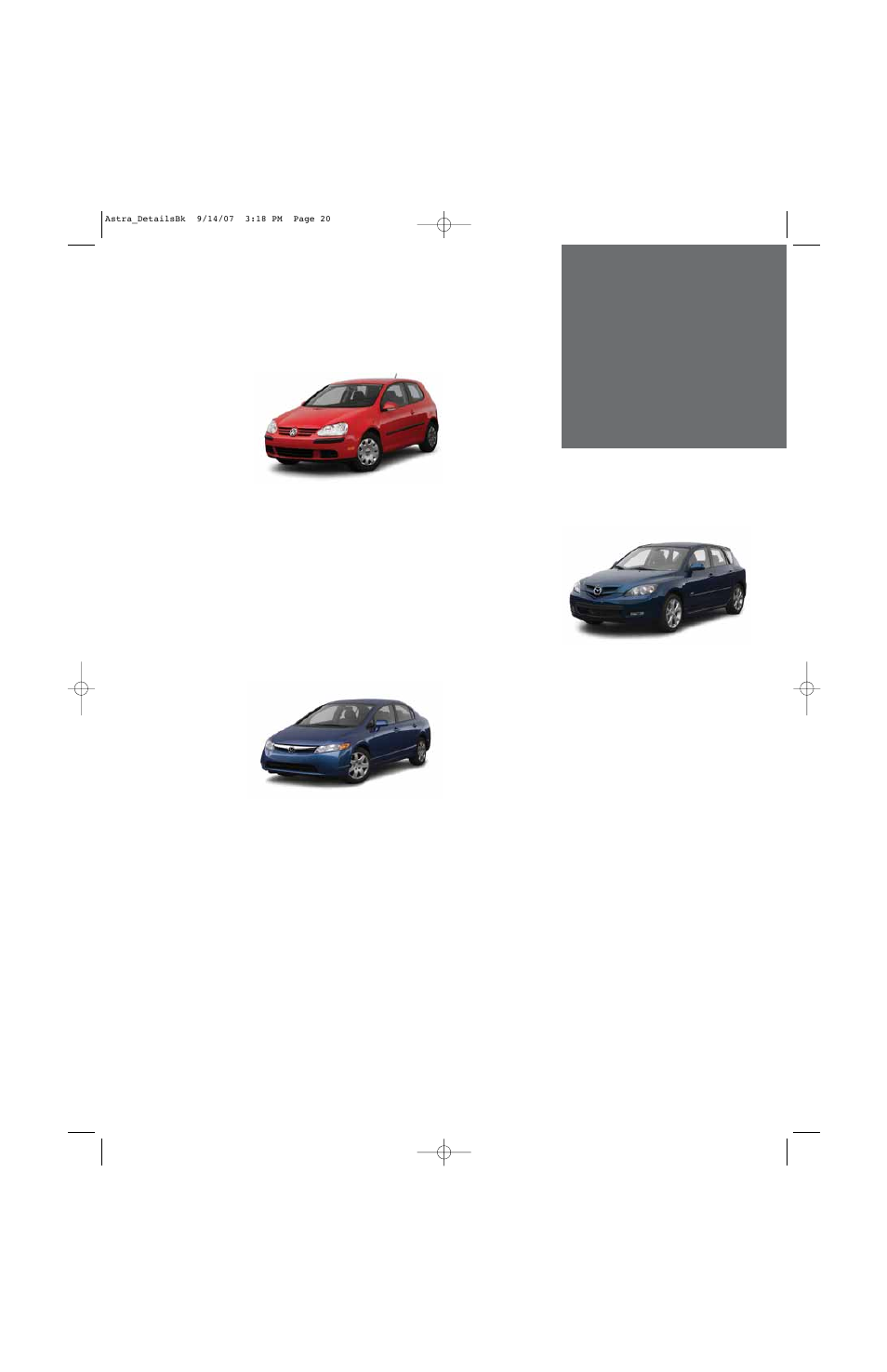 Competitive comparisons, 2008 saturn astra | GM Saturn ASTRA User Manual | Page 22 / 28