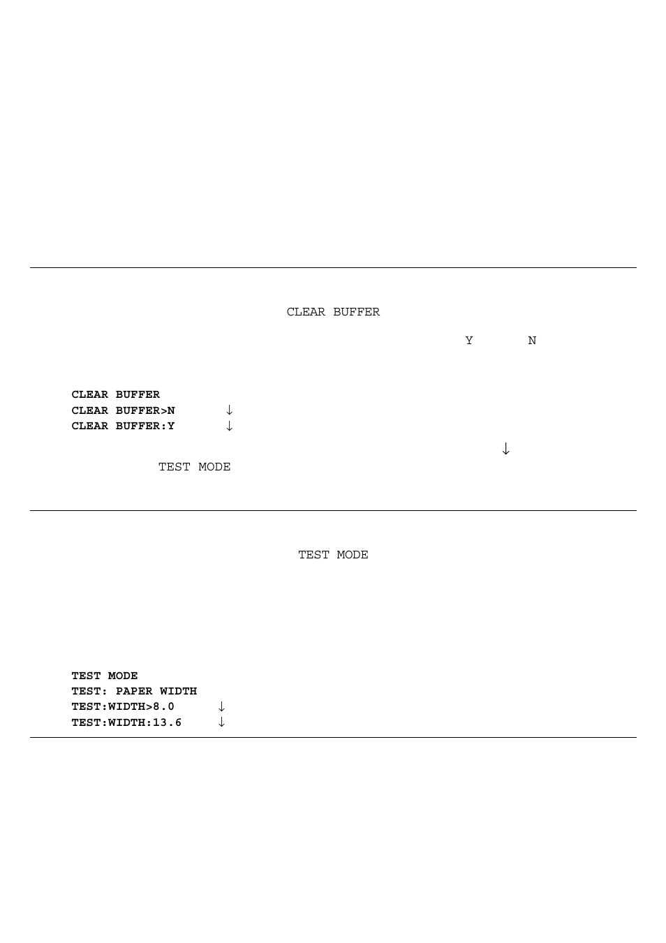 Clearing contents of the input buffer, Selecting the test mode | Genicom 3850 User Manual | Page 107 / 150