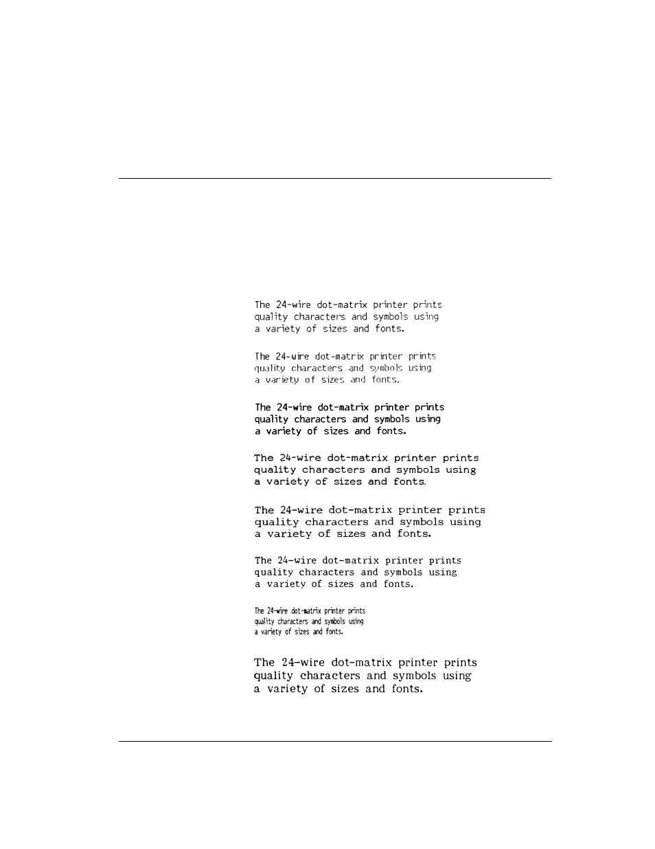Resident fonts | Genicom LA36 User Manual | Page 184 / 195