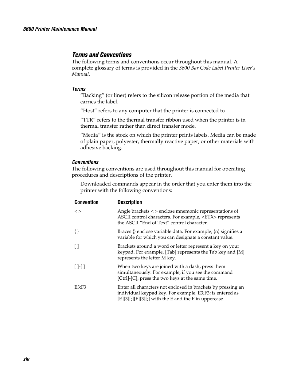 Terms and conventions | Genicom 3600 User Manual | Page 14 / 174