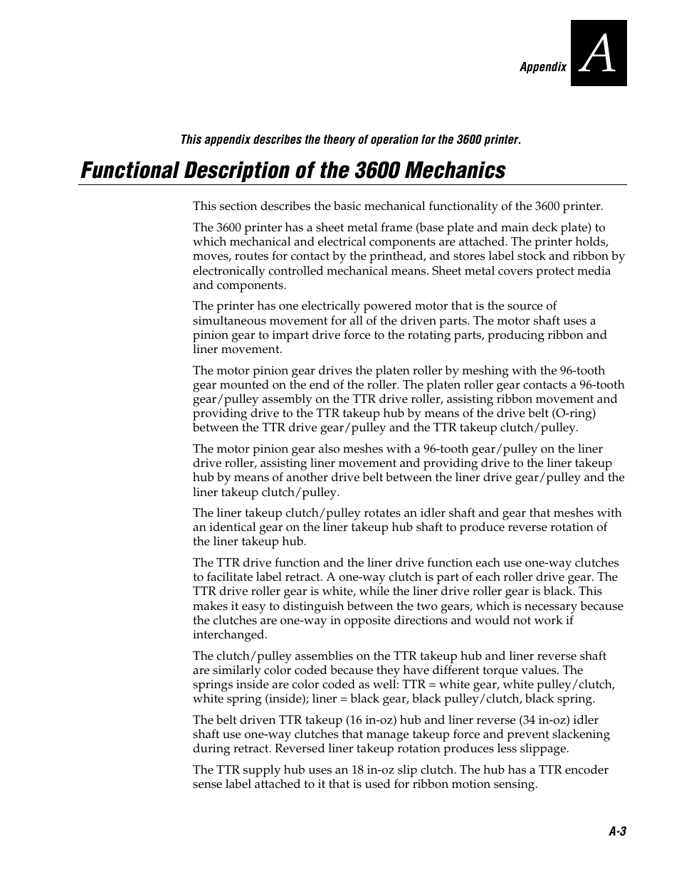 Functional description of the 3600 mechanics | Genicom 3600 User Manual | Page 157 / 174