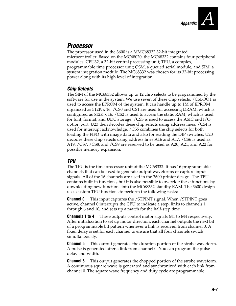 Processor | Genicom 3600 User Manual | Page 161 / 174
