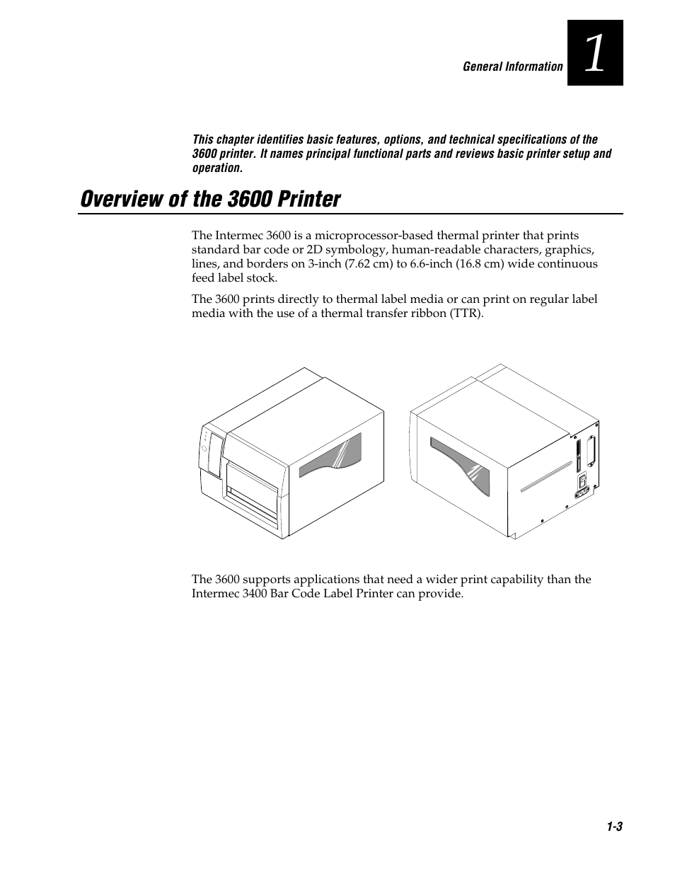 Overview of the 3600 printer | Genicom 3600 User Manual | Page 19 / 174