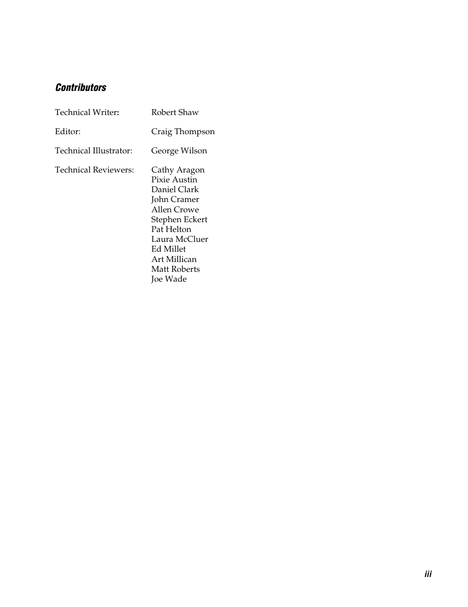 Contributors | Genicom 3600 User Manual | Page 3 / 174