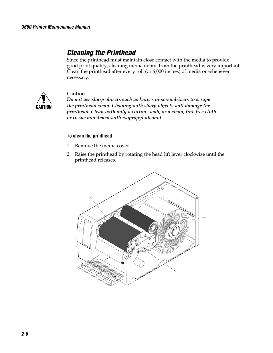 Cleaning the printhead | Genicom 3600 User Manual | Page 38 / 174
