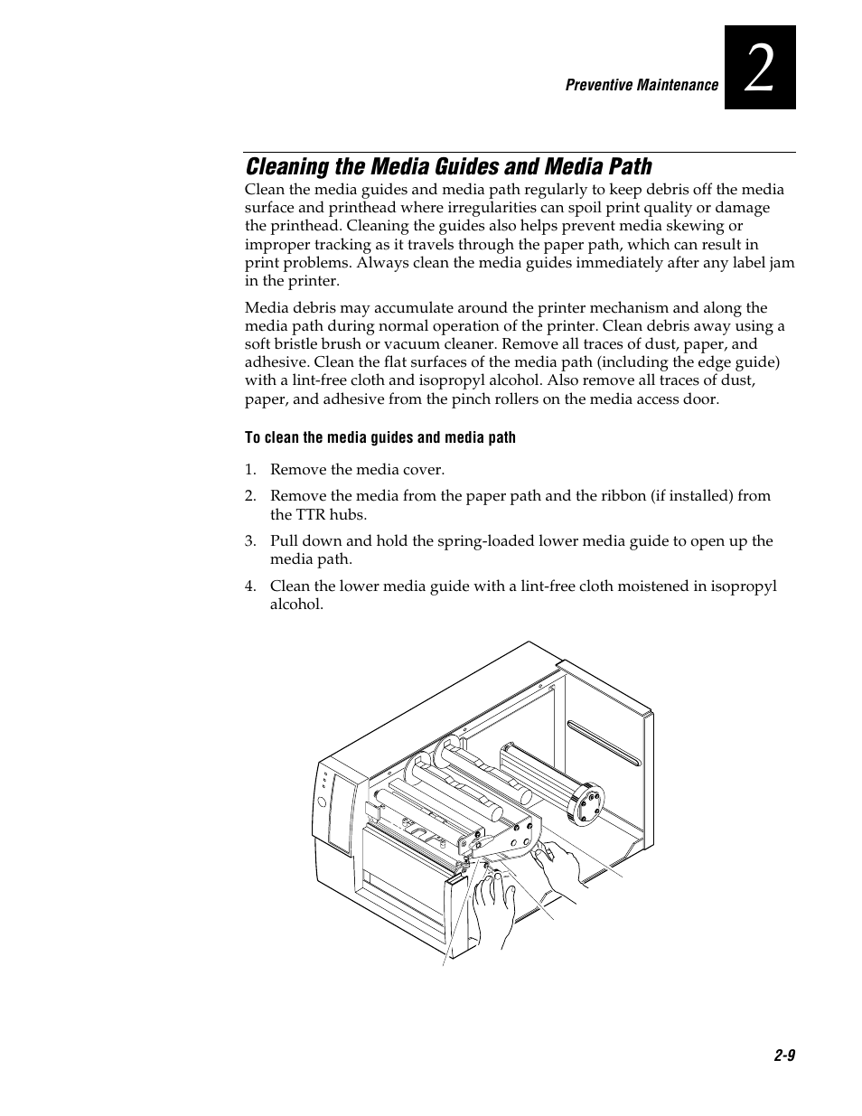 Cleaning the media guides and media path | Genicom 3600 User Manual | Page 41 / 174