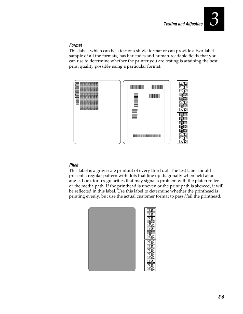 Code,39, 3600 test, Testing and adjusting 3-9 | Genicom 3600 User Manual | Page 53 / 174