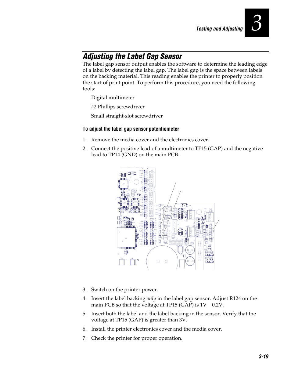 Adjusting the label gap sensor | Genicom 3600 User Manual | Page 63 / 174