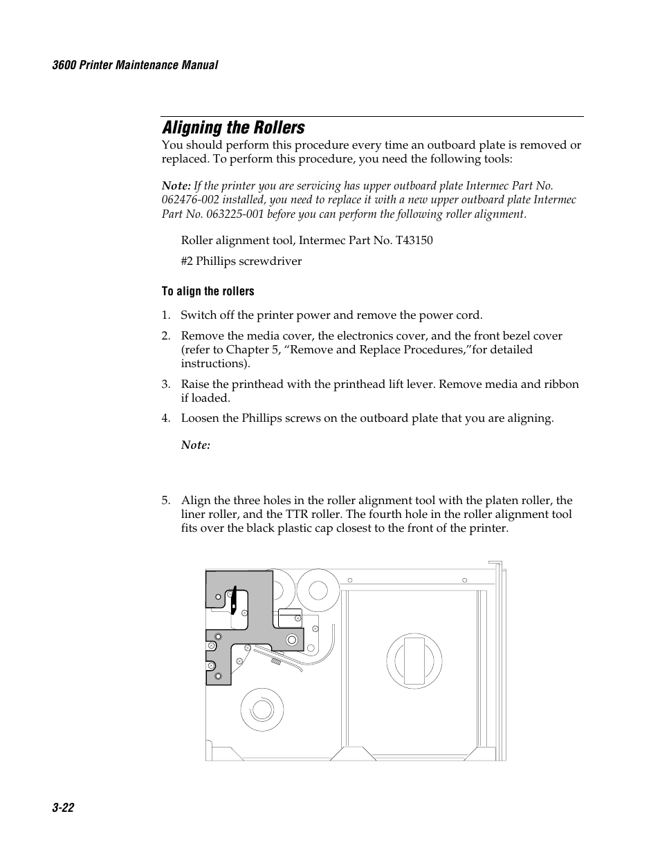 Aligning the rollers | Genicom 3600 User Manual | Page 66 / 174