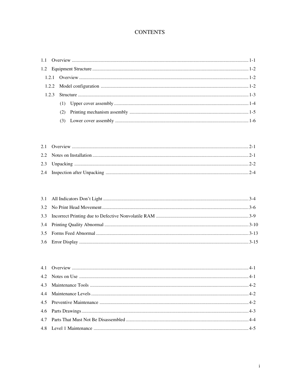Genicom MatrixPrinter LA36 User Manual | Page 4 / 138