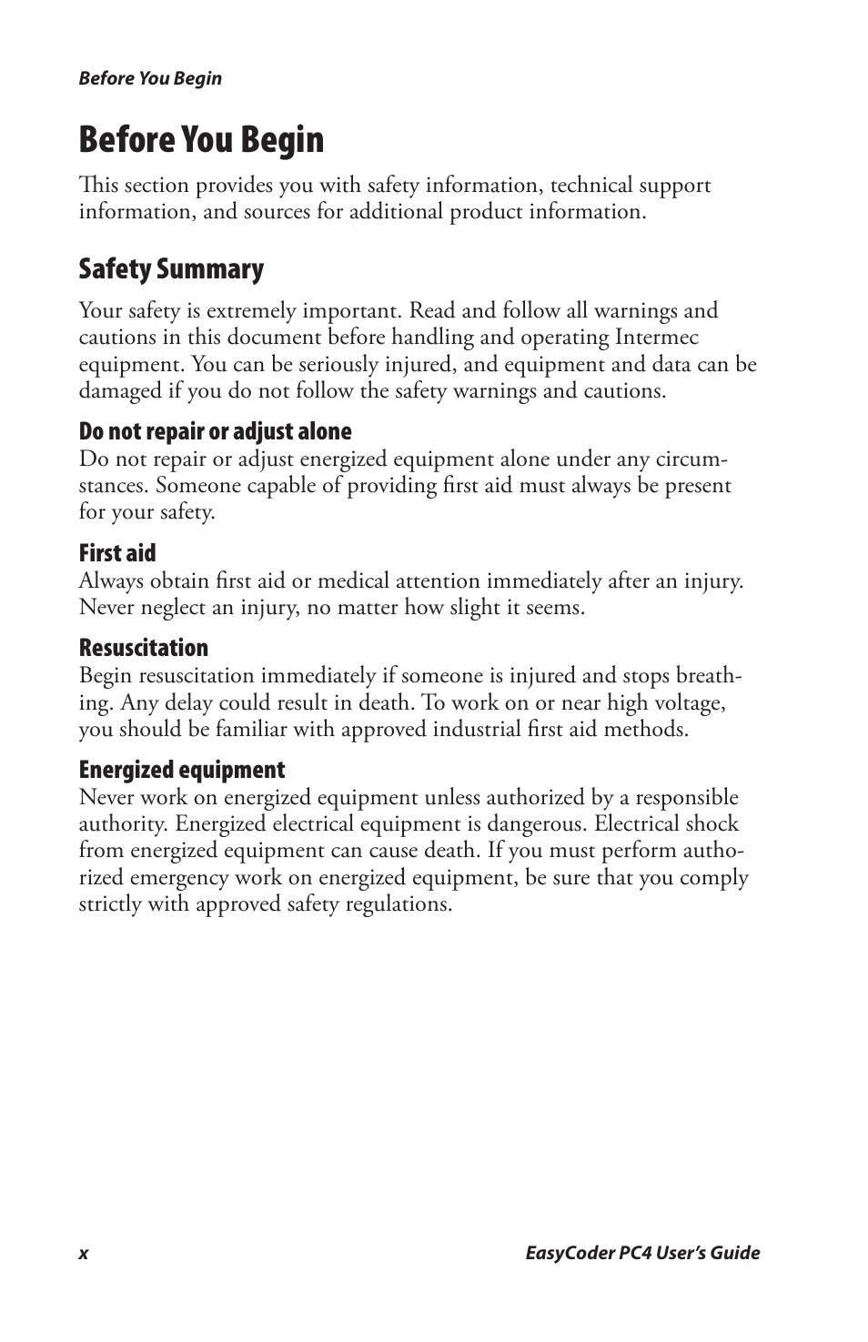 Before you begin, Safety summary | Genicom PC4 User Manual | Page 10 / 72