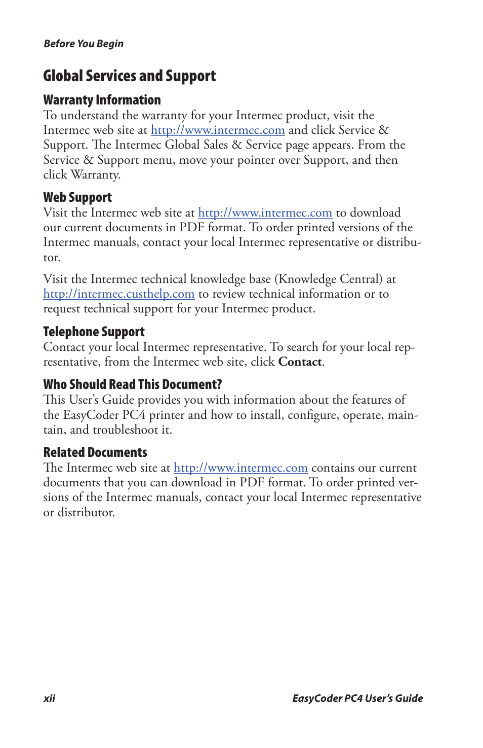 Global services and support | Genicom PC4 User Manual | Page 12 / 72