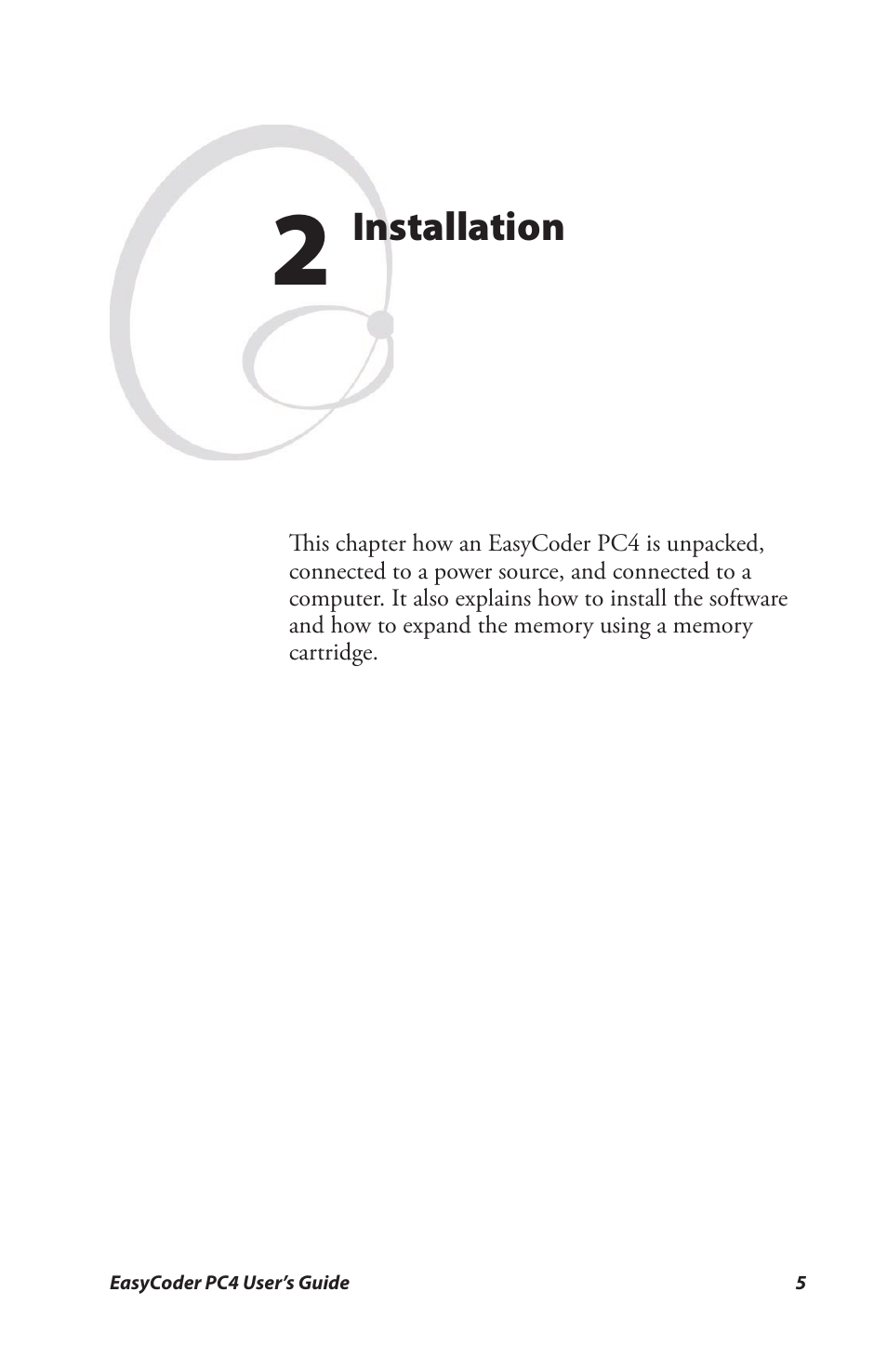 2 installation, Installation | Genicom PC4 User Manual | Page 17 / 72