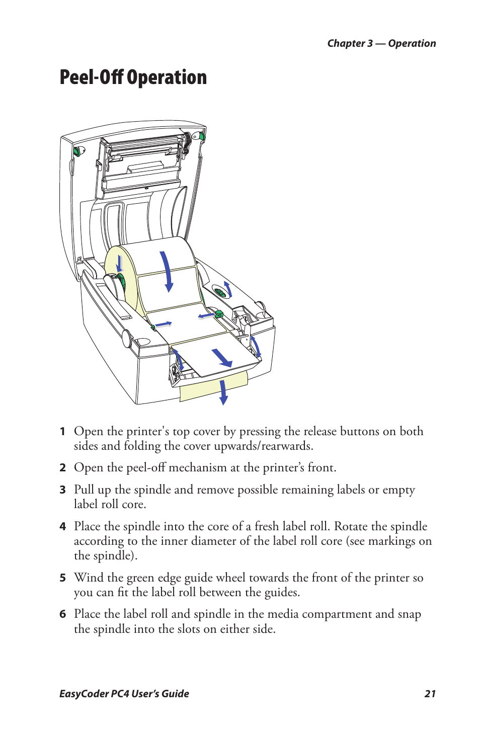 Peef-off operation, Peel-oﬀ operation | Genicom PC4 User Manual | Page 33 / 72