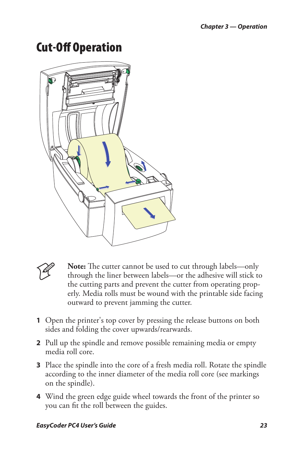 Cut-off operation, Cut-oﬀ operation | Genicom PC4 User Manual | Page 35 / 72