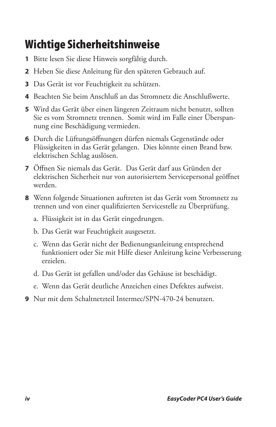 Wichtige sicherheitshinweise | Genicom PC4 User Manual | Page 4 / 72