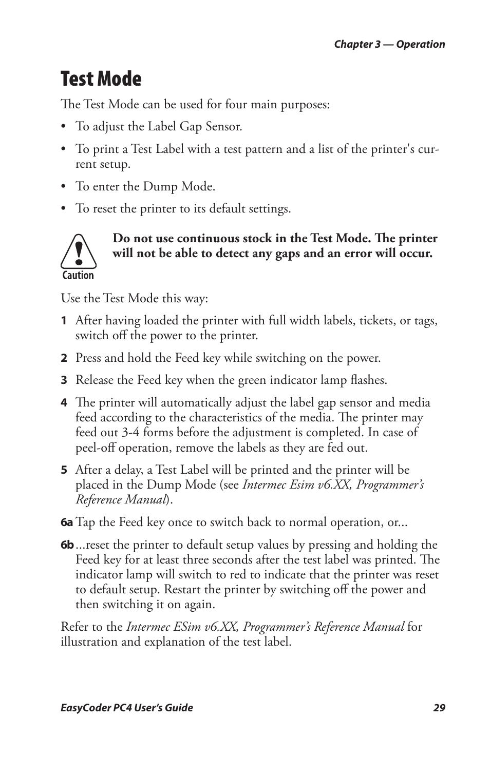 Test mode | Genicom PC4 User Manual | Page 41 / 72
