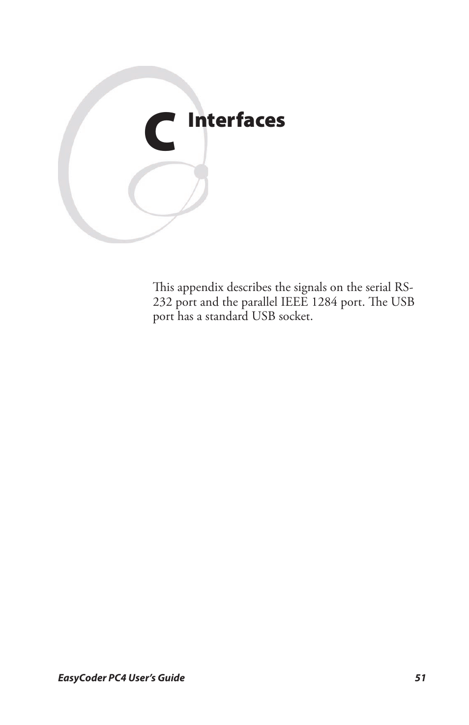 C interfaces | Genicom PC4 User Manual | Page 63 / 72
