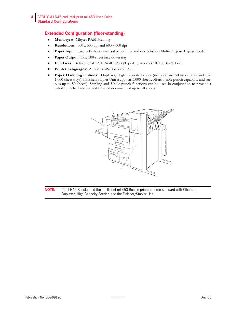 Extended configuration (floor-standing) | Genicom LN45 User Manual | Page 16 / 214