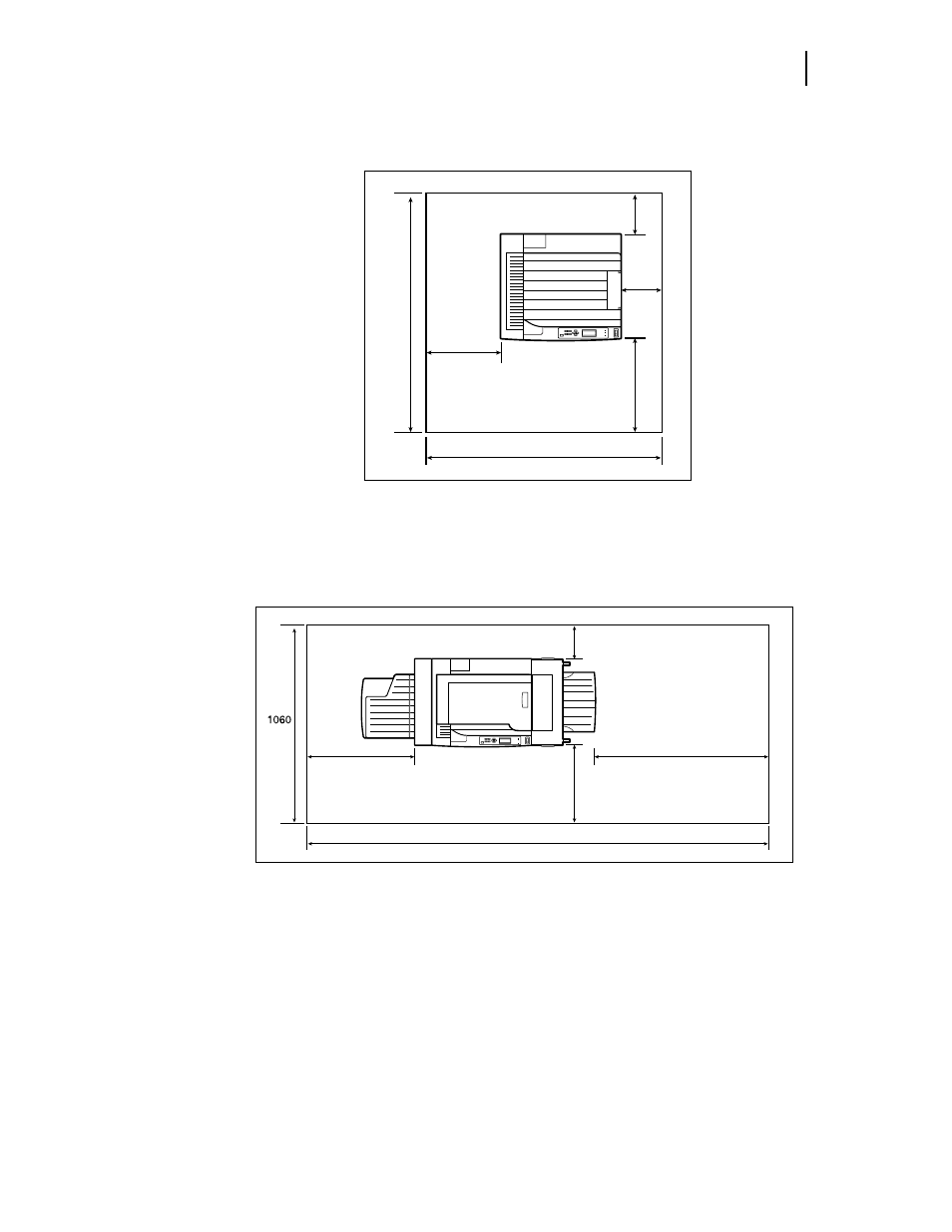 Top view of printer (standard configuration), Top view of printer (when options are installed) | Genicom LN45 User Manual | Page 21 / 214