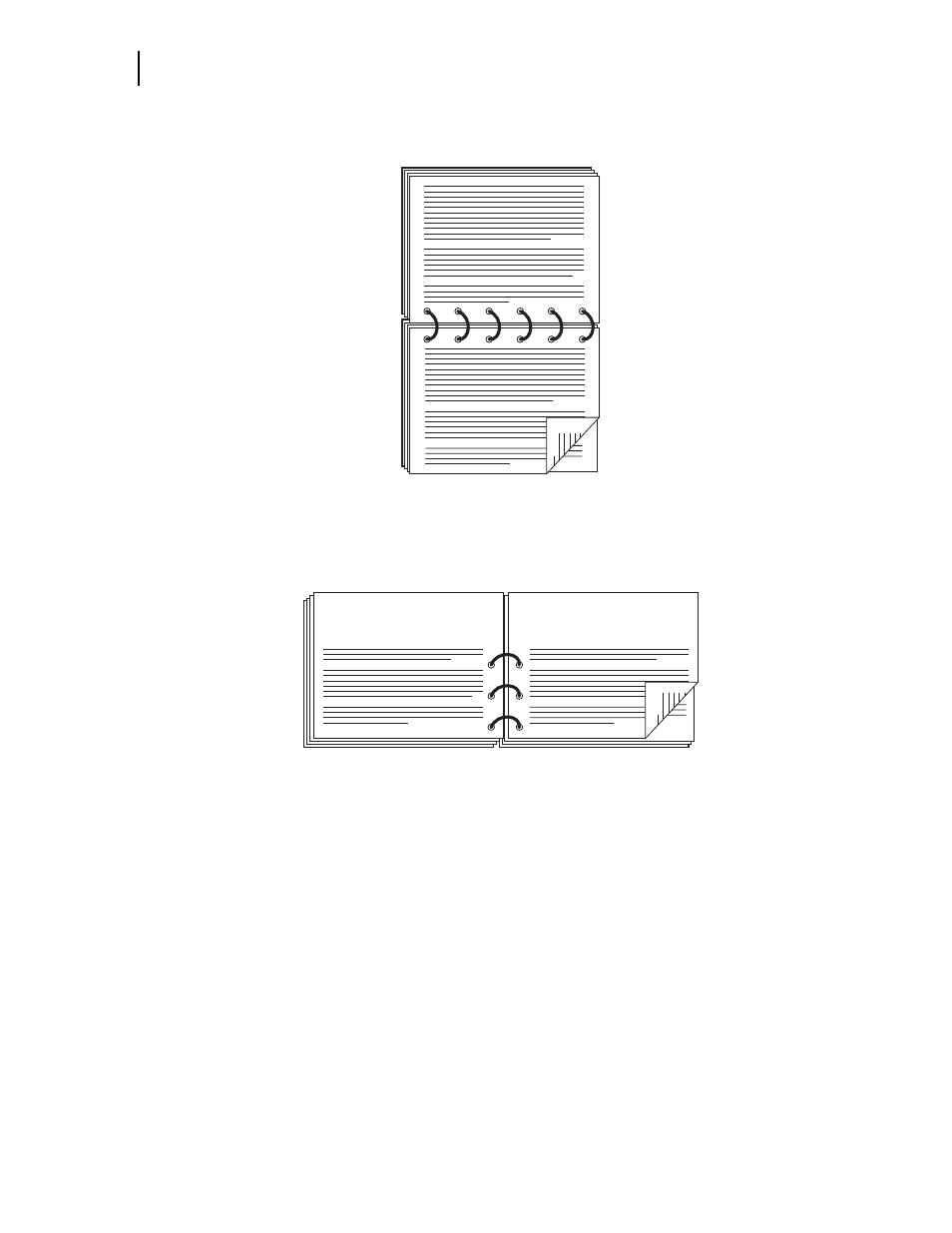 Long edge duplex bind in landscape orientation, Short edge duplex bind in landscape orientation | Genicom LN45 User Manual | Page 60 / 214