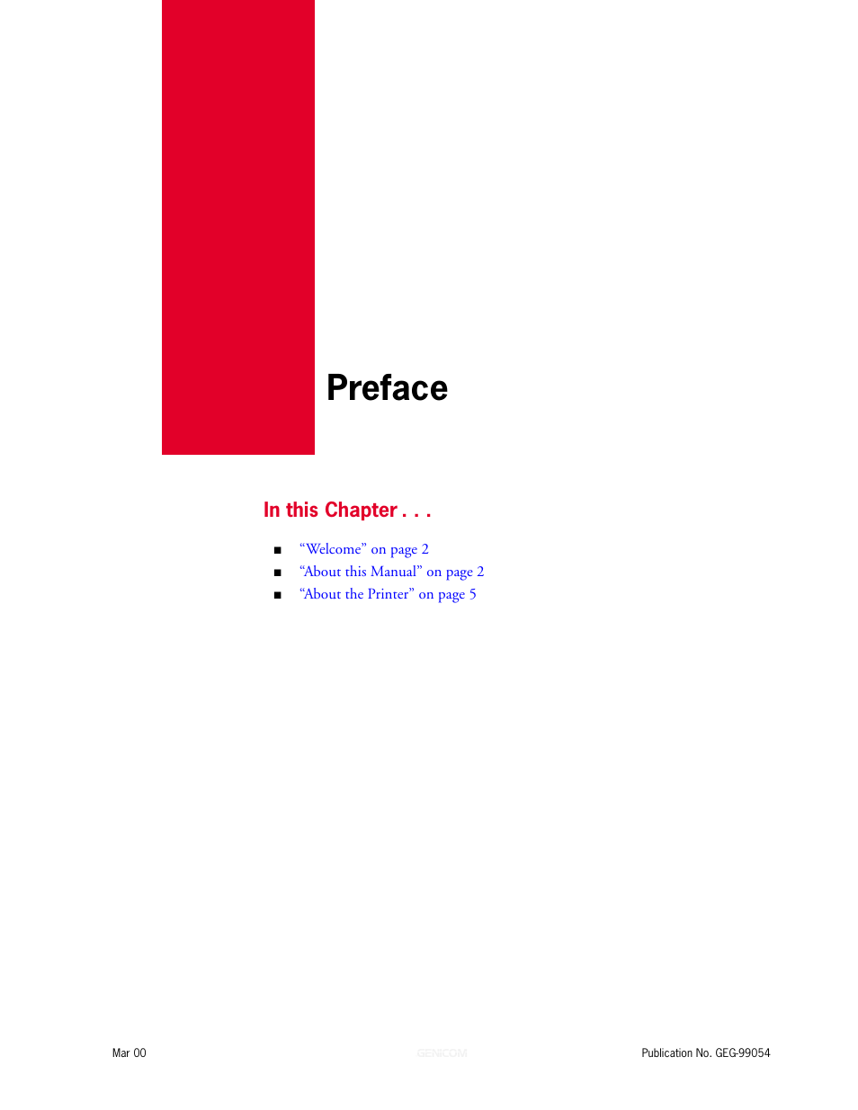 Preface, Preface 1 | Genicom microLaser 210 User Manual | Page 11 / 212