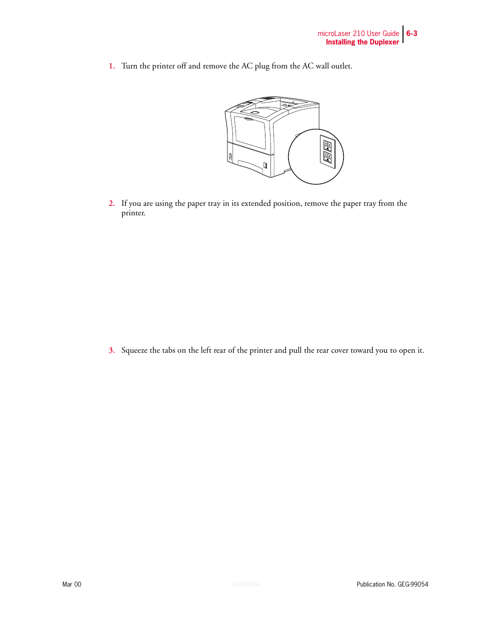 Genicom microLaser 210 User Manual | Page 117 / 212